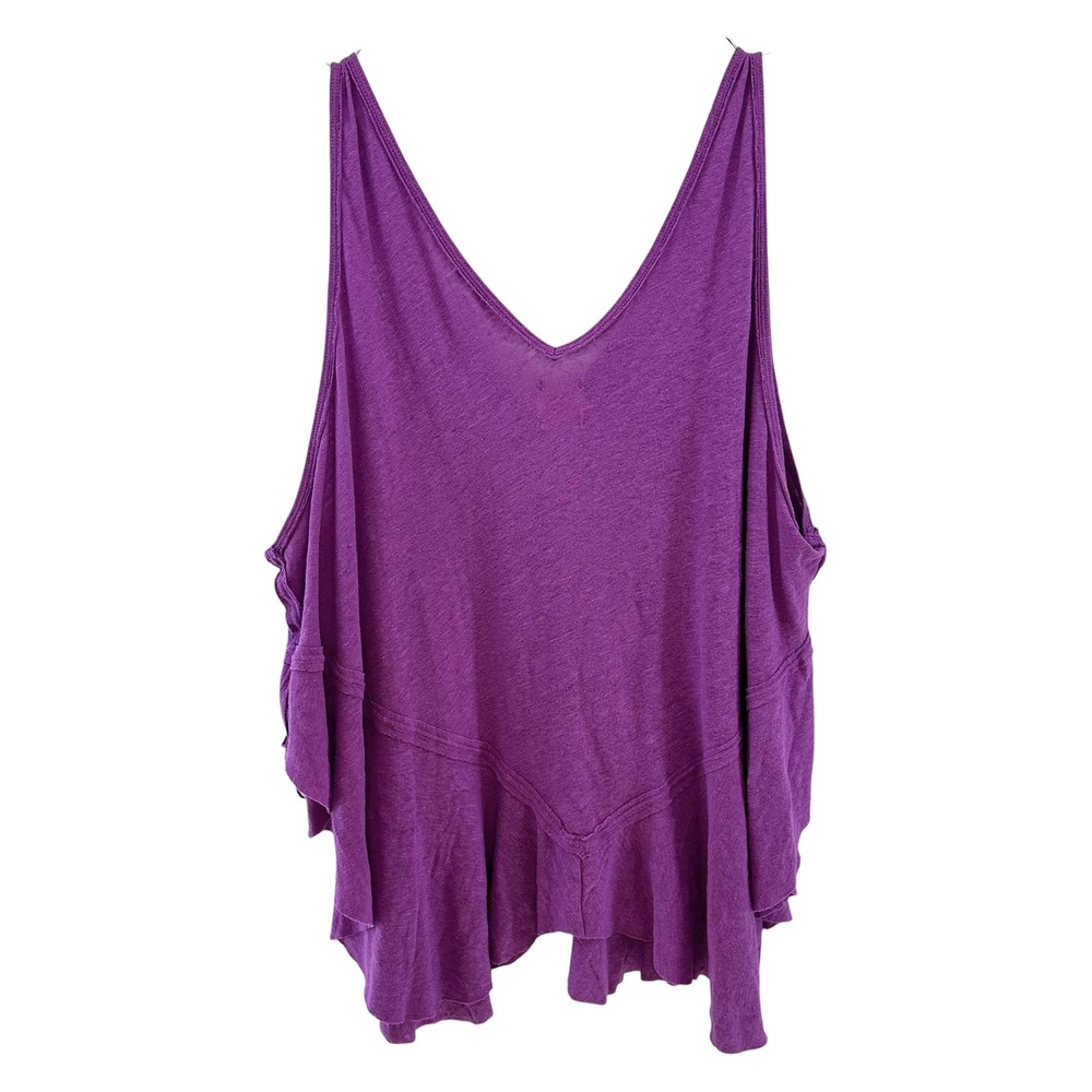 WE THE FREE Slouchy Linen Blend Tank • XL • purple • boho beach resort vacation - Picture 4 of 8
